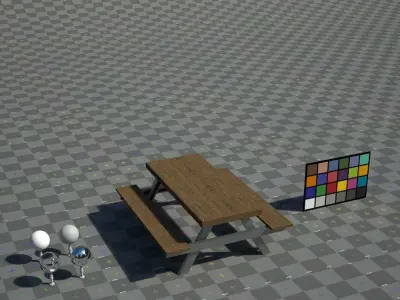 Picnic Table Low-poly 3D model