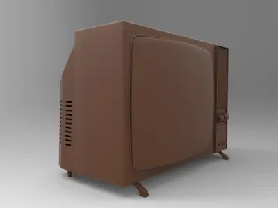 retro color TV 3D print model