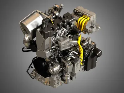 Volkswagen - XL1 Diesel-Electric Hybrid Engine 3D model