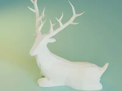 CHRISTMAS DEER LOW POLY 3D model