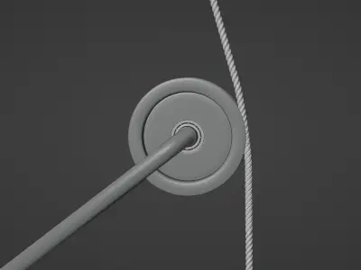 Mechanical Pulley Animated 4 3D model