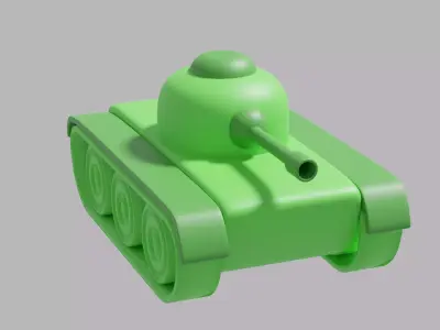 Cartoon Tank Low-poly 3D model purchase