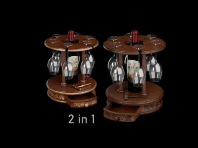 Wine stand  Low-poly 3D model