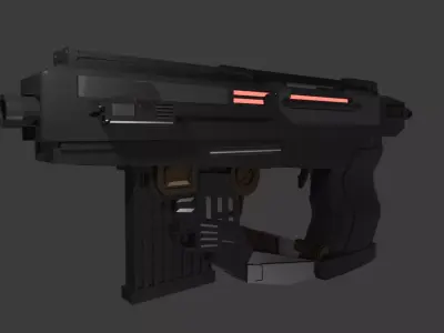 Sci-Fi Handgun Game Ready 3D Model Low-poly 3D model