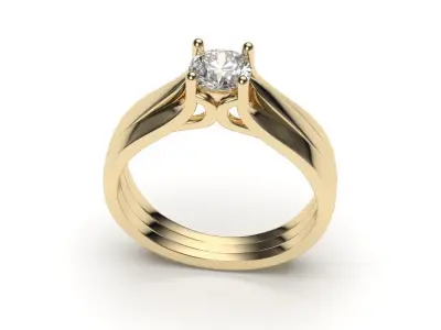 solitaire with ring sizes  8 part S105 3D print model