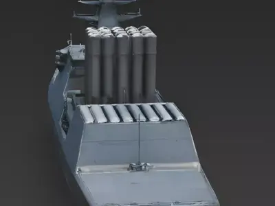 Modern Missile Destroyer 3D Model 3D Model Low-poly 3D model
