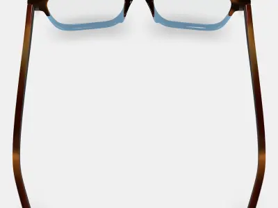 Crane Low Bridge Fit Eyeglasses in Eastern Bluebird Fade 3D model