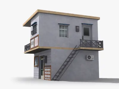 Japanese House x8 Low-poly 3D model purchase