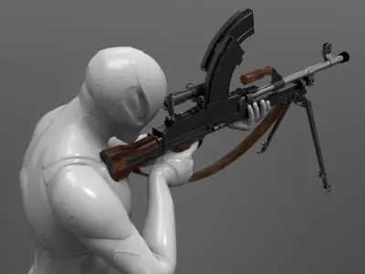 Bren Light Machine Gun LMG Low-poly 3D model