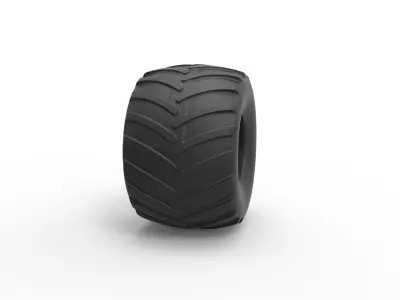 Monster truck tire Scale 1 to 25 3D print model