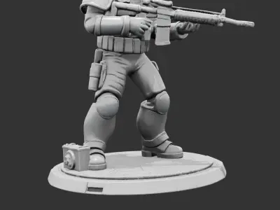 Storm Infantry with Plasma Rifle Low-poly 3D model