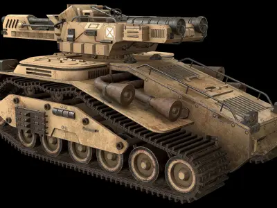 Tank Concept - 3 - Desert Low-poly 3D model