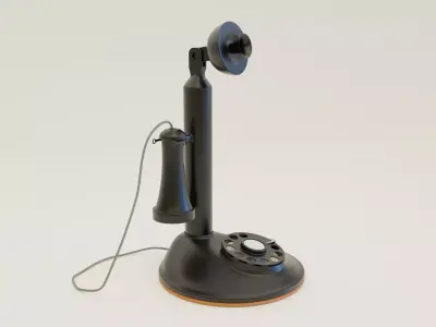 Candlestick  vintage phone 3D model