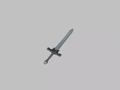 Sanctum Oathblade Rare Dark Fantasy Sword Low-poly 3D model
