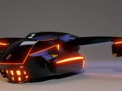 Spaceship Cruiser Low-poly 3D model
