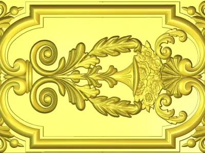 3D Frame gold ornament 3D print model