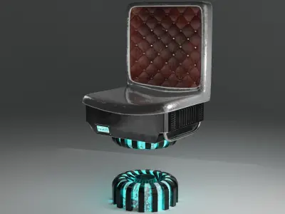 sci-fi bar stool Low-poly 3D model