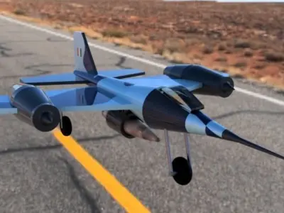 Aircraft fighter jet Low-poly 3D model