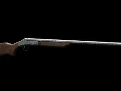 Ash Industries Singleshot Shotgun -3D Low Poly Low-poly 3D model