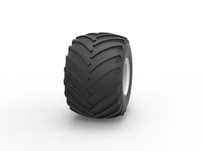 Wheel from vintage monster truck Scale 1 to 25 3D print model