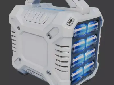 Futuristic Sci-Fi Portable Energy Generator 3D Model Low-poly 3D model