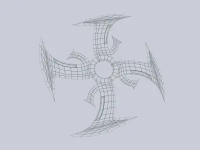 Shuriken Low-poly 3D model 4