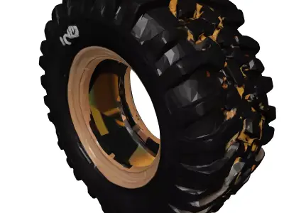 Heavy Duty OffRoad Tire  Rim 3D model