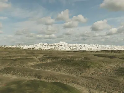 Epic 200km Mountain Range - Cinematic Aerial Background 3D model