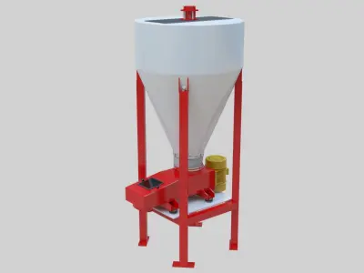 Vibro Feeder - Wheat Grain Flour Milling Machine  Low-poly 3D model