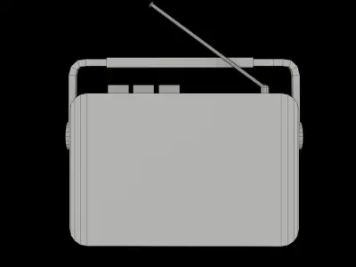Retro Radio Low-poly 3D model