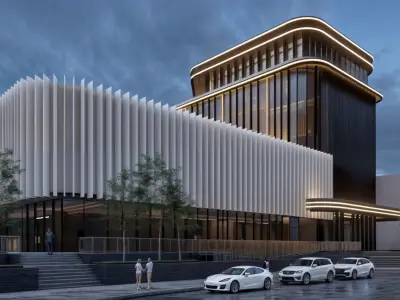 Modern Corporate Office Building - Detailed Revit Model 3D model