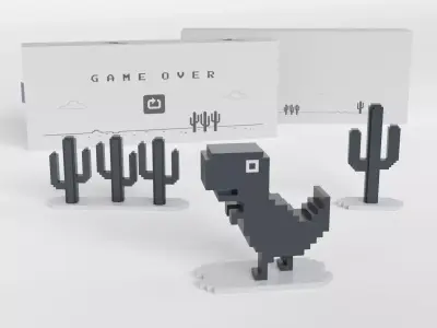 Chrome Dino 3D model purchase
