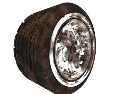 Used and dirty sports wheels Low-poly 3D model