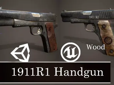 1911R1 Handgun Low-poly 3D model