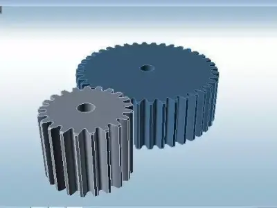 Gears two on computer screen Free 3D model