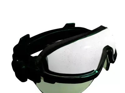 Tactical Green Safety Goggles Low-poly 3D model