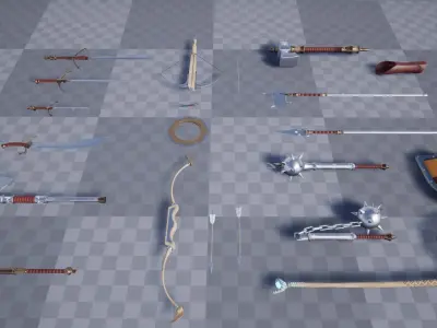 Medieval Weapons Collection Low-poly 3D model
