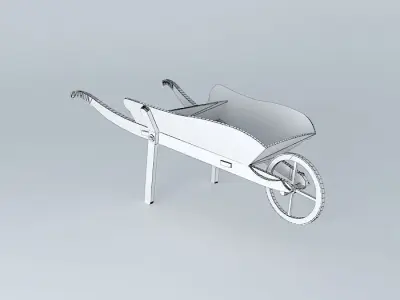 Edwardian Wooden Wheel Barrow Free 3D model