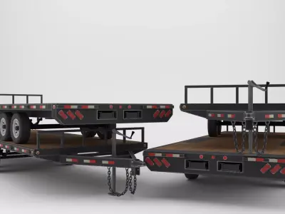 32FT BUMPER PULL TRAILER 3D model