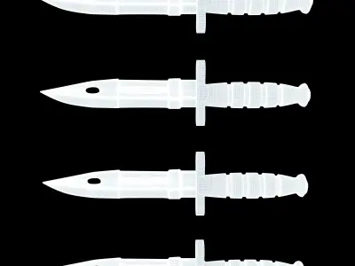 knife 1 four military knives 3D model