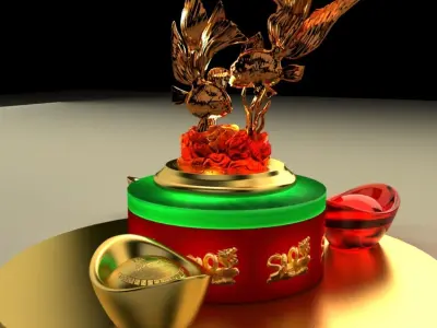 Chinese gold Ingot  3D model buy