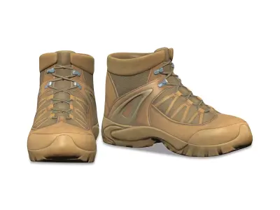 Tactical Combat Cargo Boots Low-poly 3D model