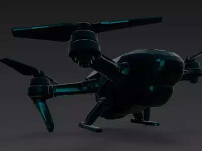Futuristic High-Tech Drone PBR 3D Model 3D model