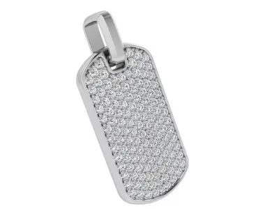Military Style French Pave Pendant 4129 3D print model
