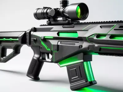 Futuristic Green Scope Assault Rifle 3D model
