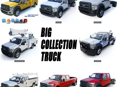 Big collection truck  3D Model Pack