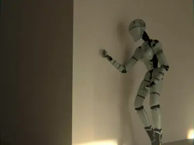 Damaged robot 3D model