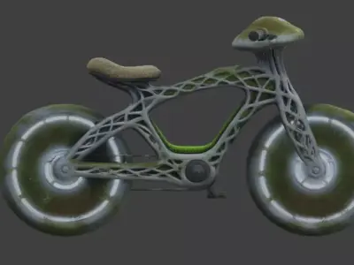 Futuristic Bio-Hybrid Moss Bike Low-poly 3D model