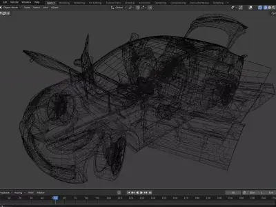  Tesla Model 3 Low-poly 3D model