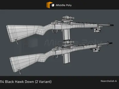 M14 Black Hawk Down Low-poly 3D model